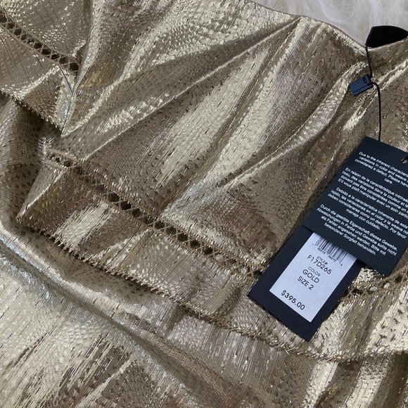 RACHEL ZOE Silk Metallic Woven Dress - Picture 9 of 9